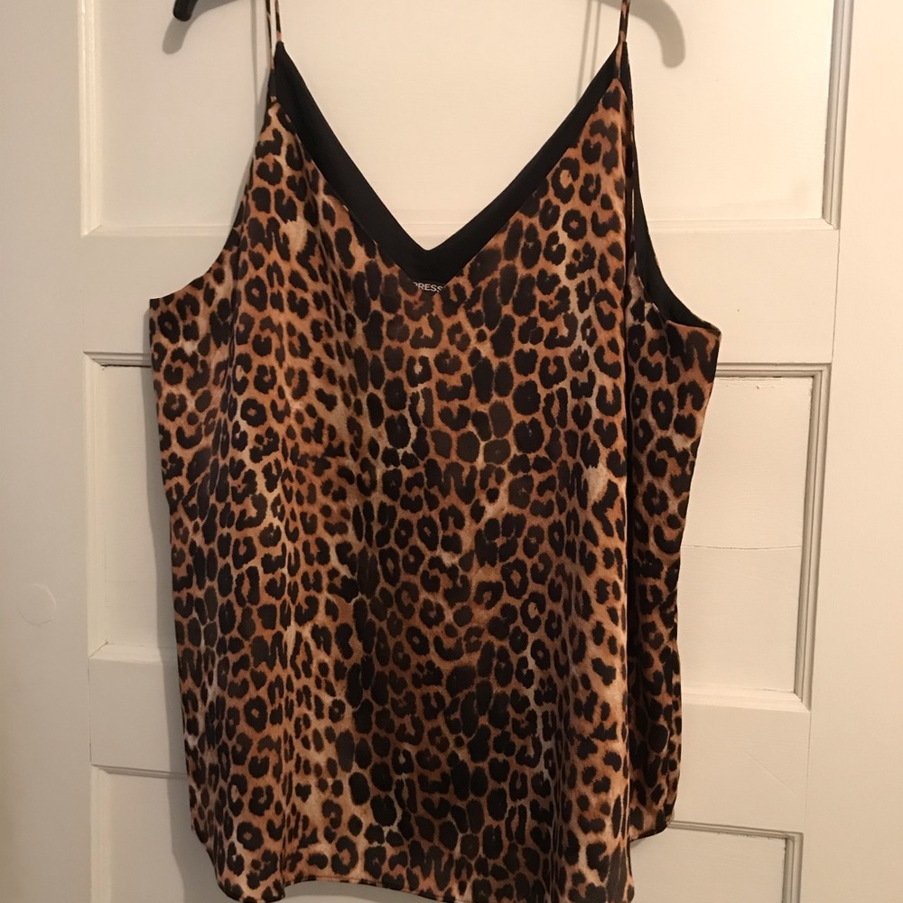 Express satin leopard print cami